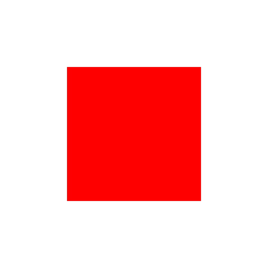 Original test image: a red square on white